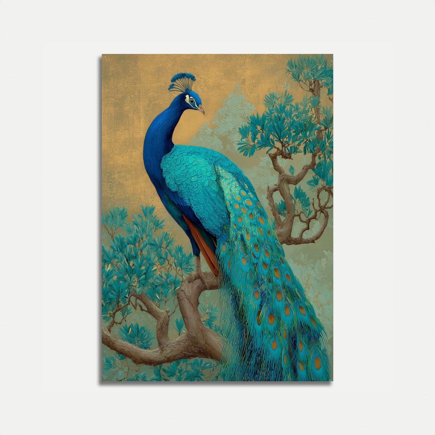 Póster Elegancia de pavo real azul real