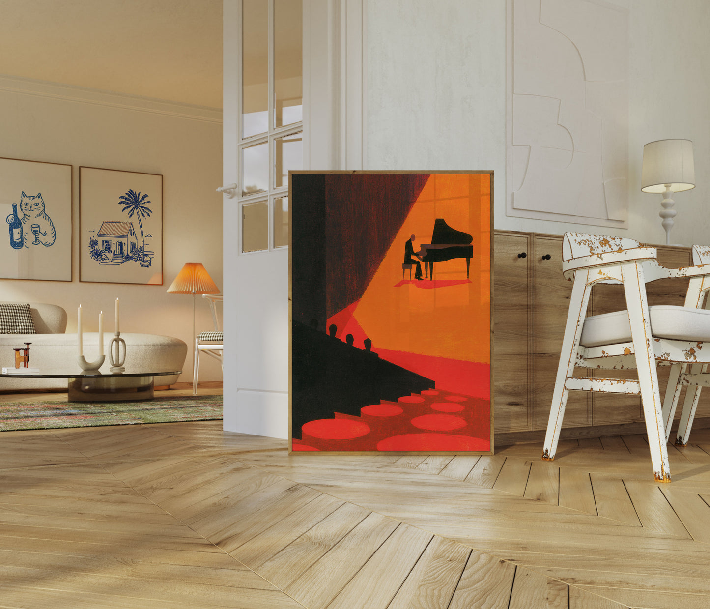 Piano Performance Under Spotlight Poster