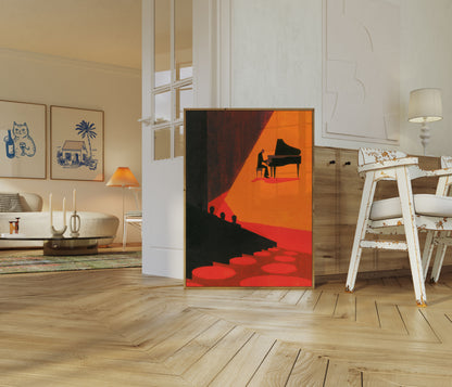 Piano Performance Under Spotlight Poster