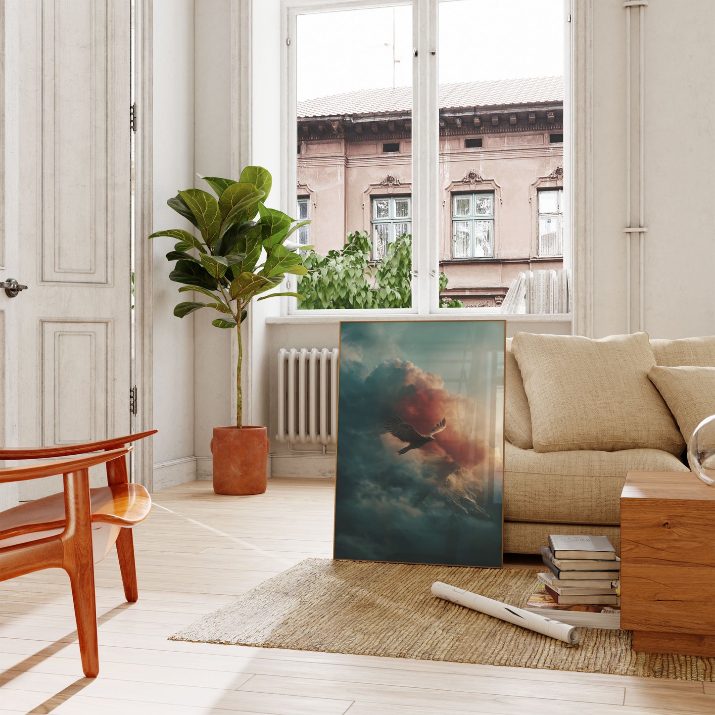 Soaring Through Cloudy Skies Poster