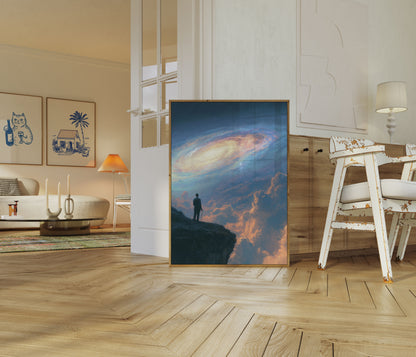 Poster del Viaggiatore Cosmico al Confine della Galassia