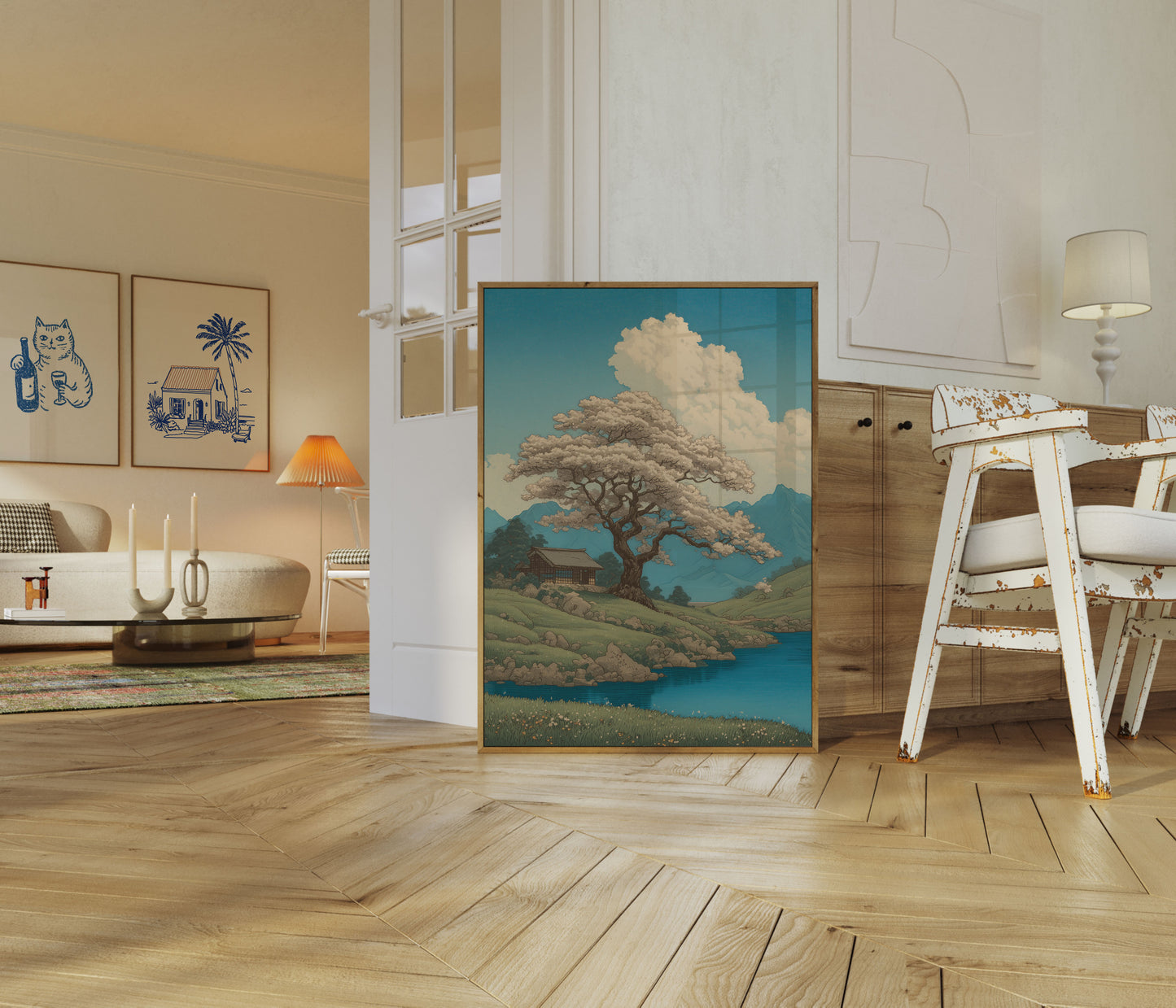 Affiche L'Ancien Arbre près de la Rivière