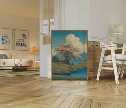 Affiche L'Ancien Arbre près de la Rivière