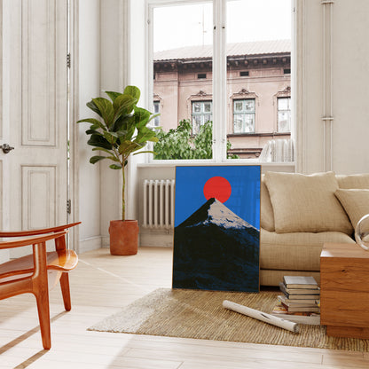 Snow-Capped Mountain Rising Sun Poster