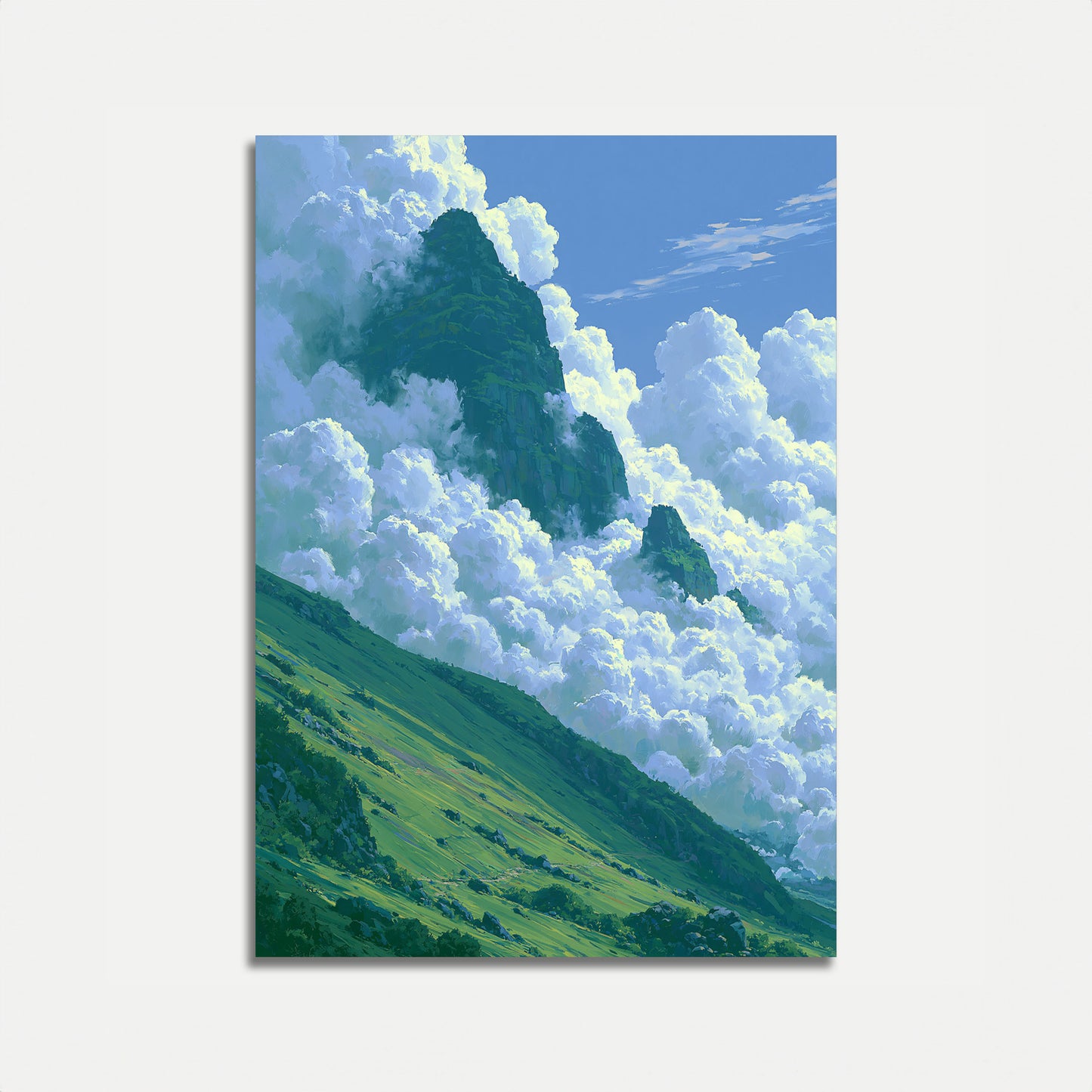 Mountain Peak Among Clouds Poster
