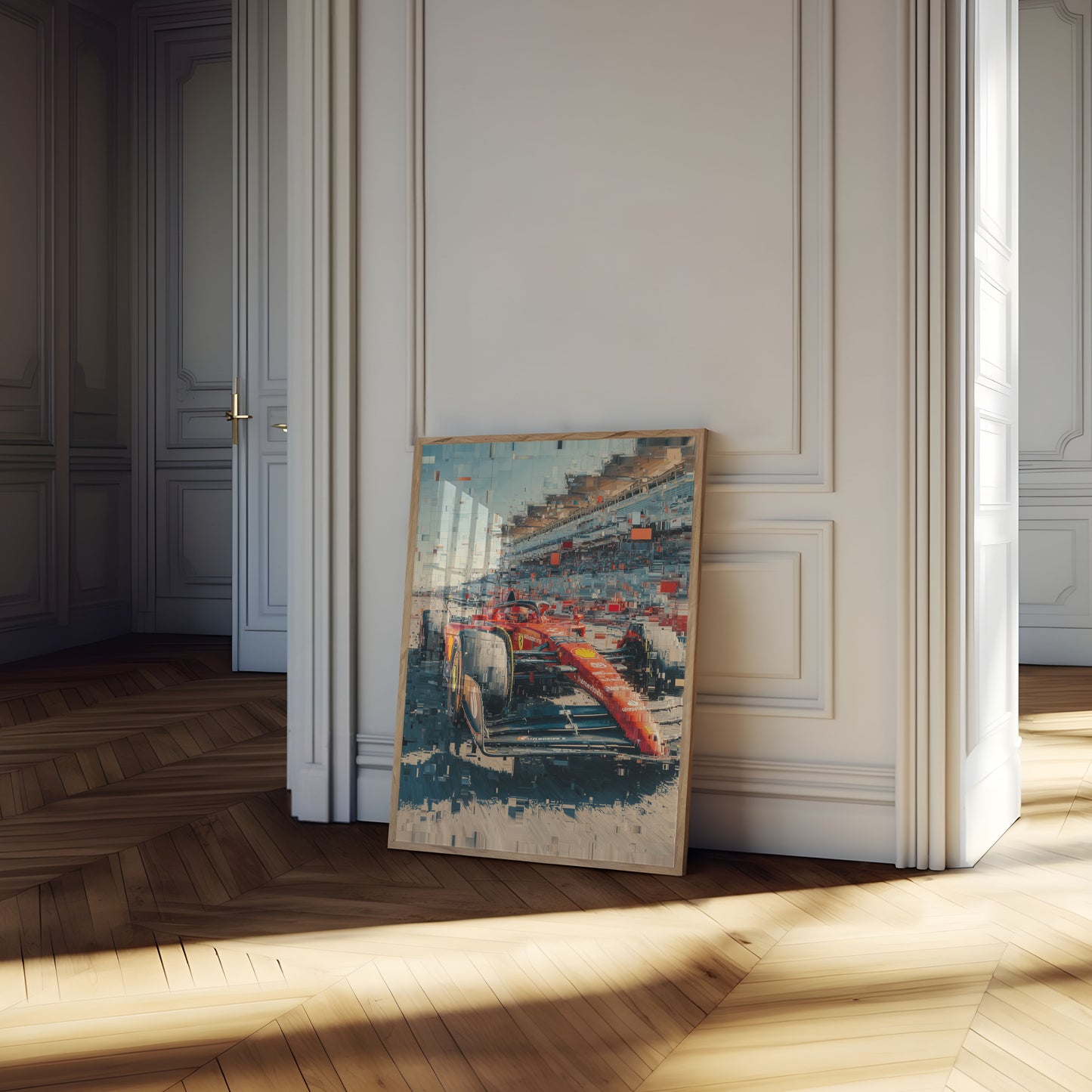 Velocity Pixelated Ferrari F1 Poster