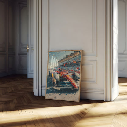 Velocity Pixelated Ferrari F1 Poster