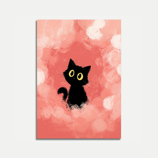 Schwarze Katze mit goldenen Augen Poster