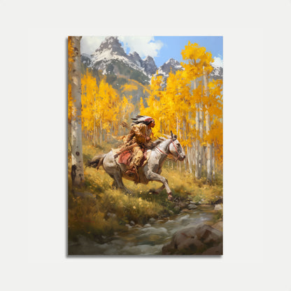 Autumn Ride Native American Poster