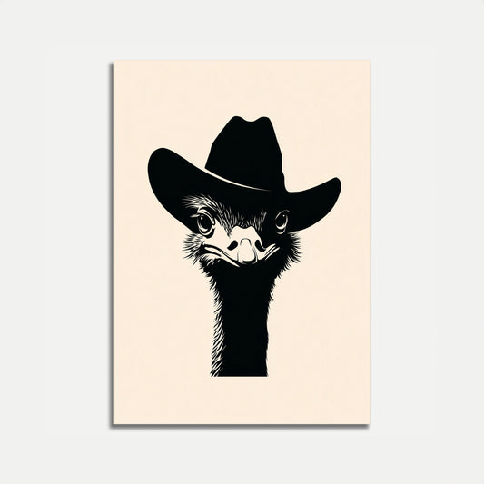 Cowboy Ostrich Cool Poster