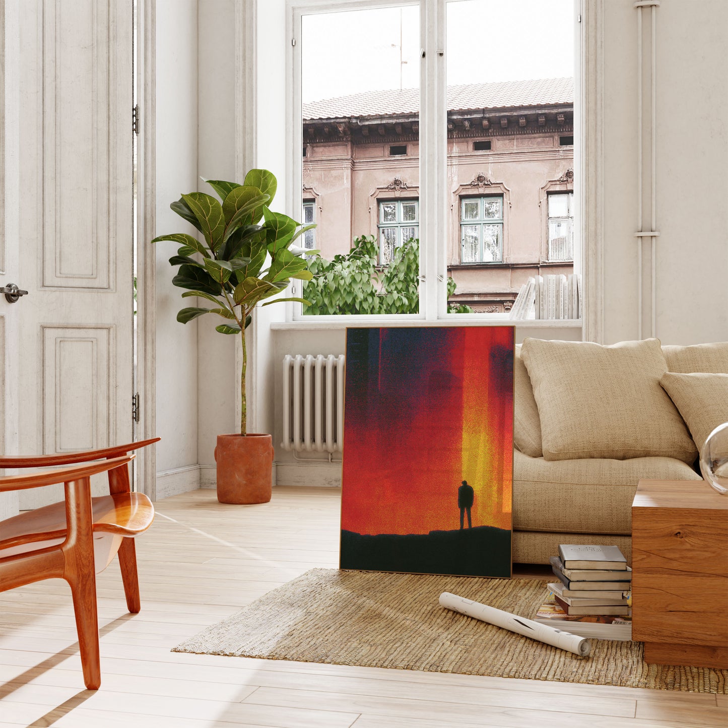Figura Solitaria Contro Poster Inferno
