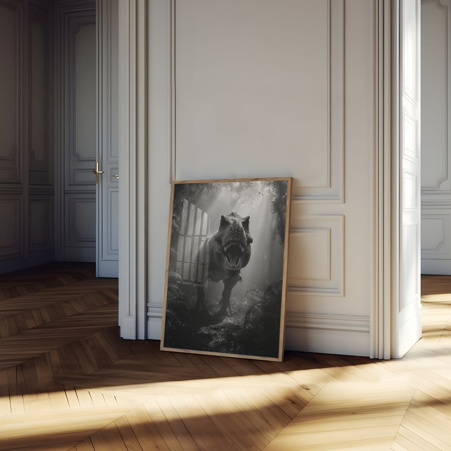 Póster del dinosaurio depredador primigenio