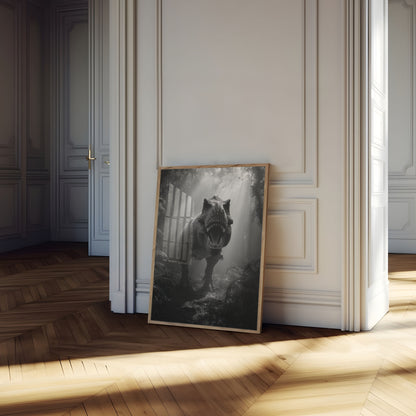 Póster del dinosaurio depredador primigenio