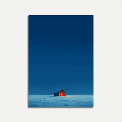 Solitary Cabin Winter Poster