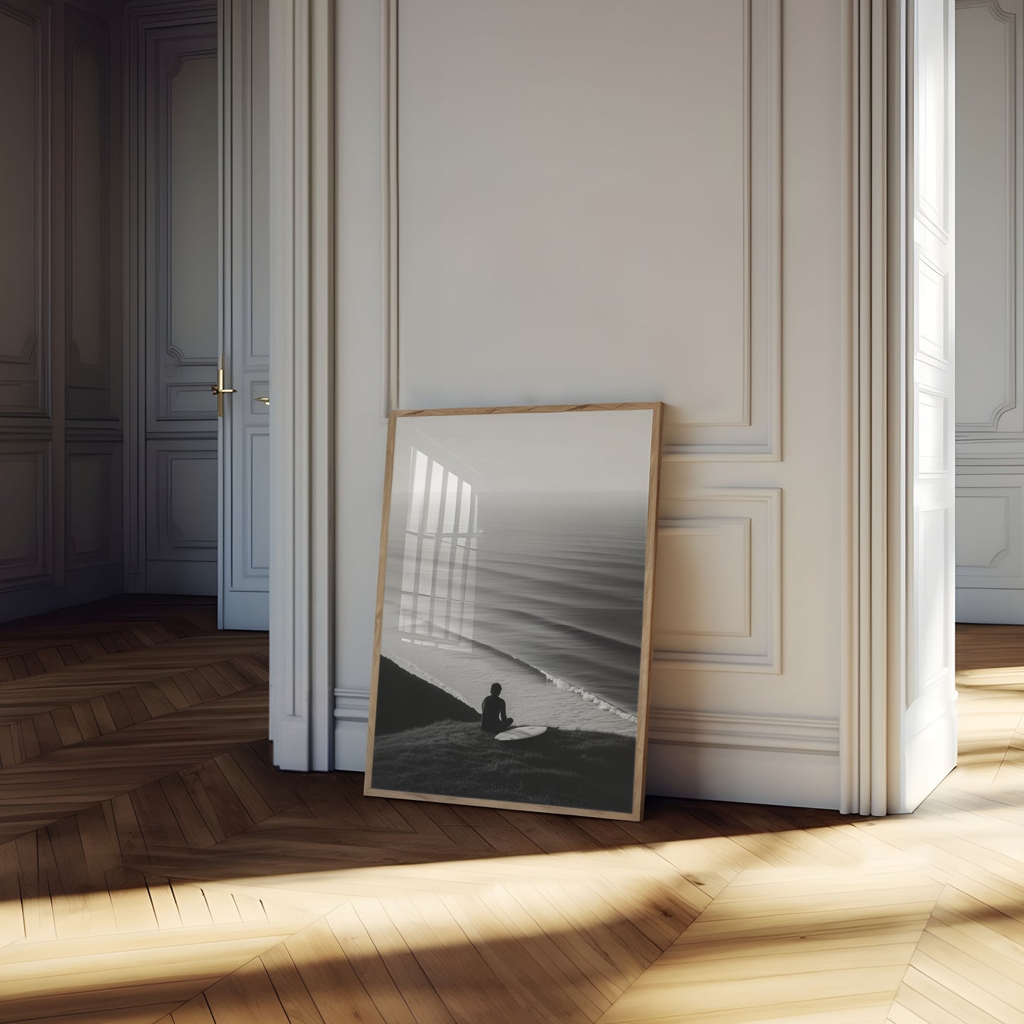 Póster de Surfista Esperando las Olas