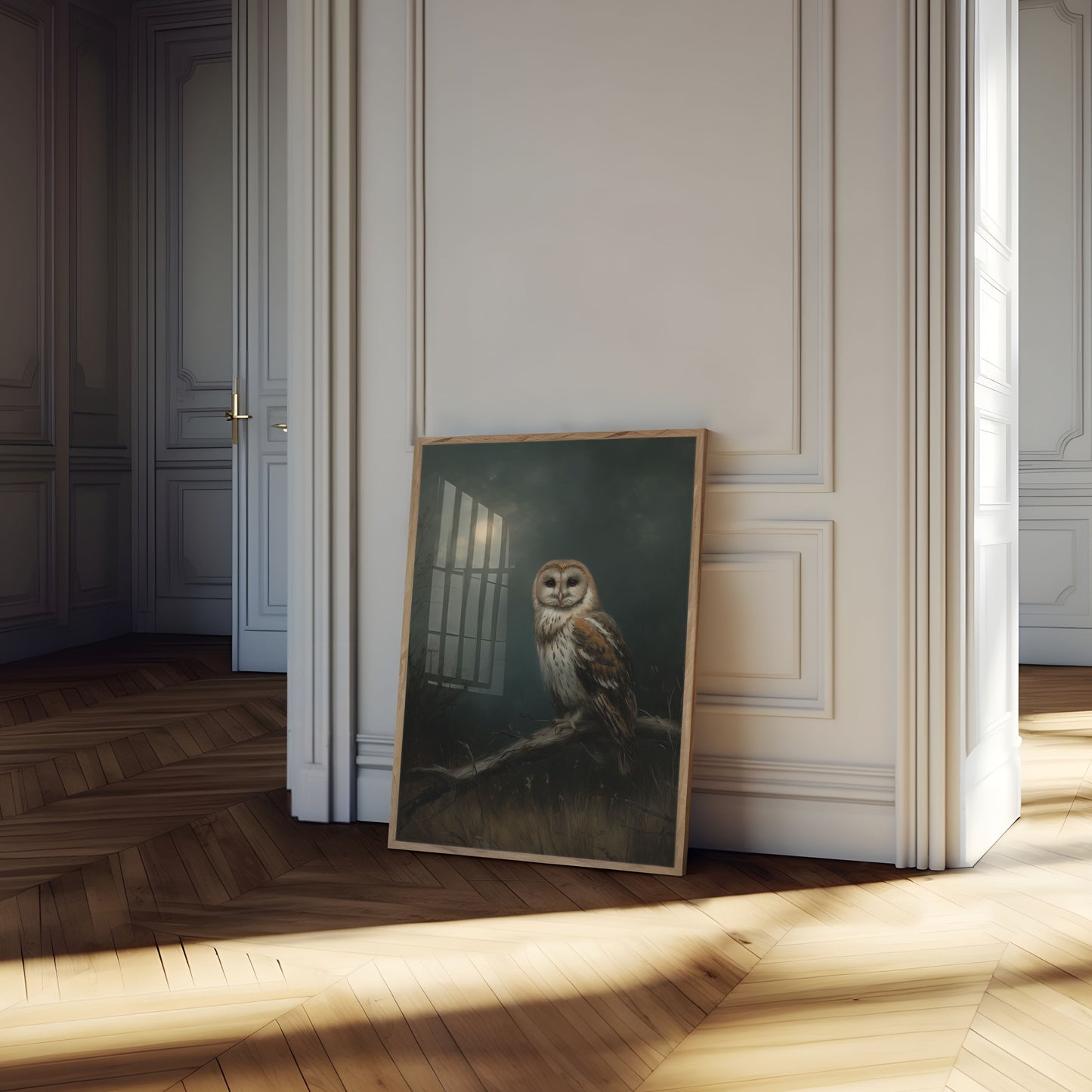 Moonlit Owl in Darkness Poster