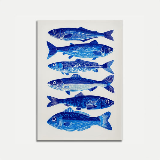 Blue Ocean Fish Collection Poster