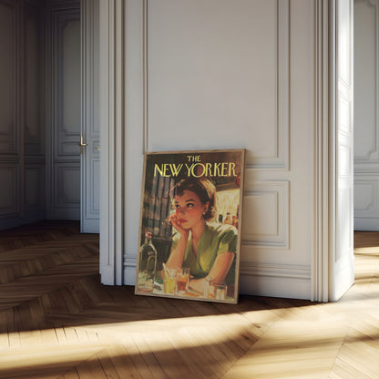 Vintage New Yorker Bar Scene Poster