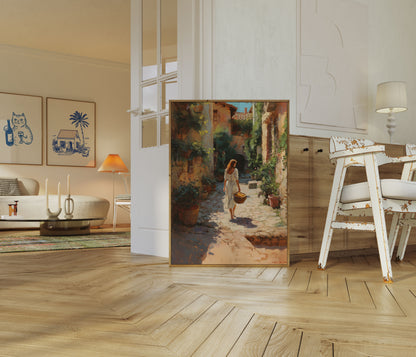 Sunlit Mediterranean Village Poster