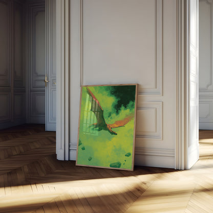 Flying Dragon in Clouds Poster