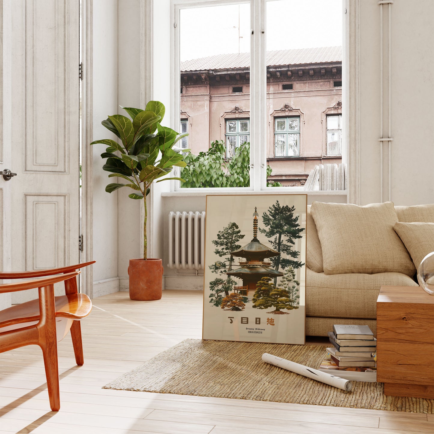 Póster de un templo zen japonés de ensueño