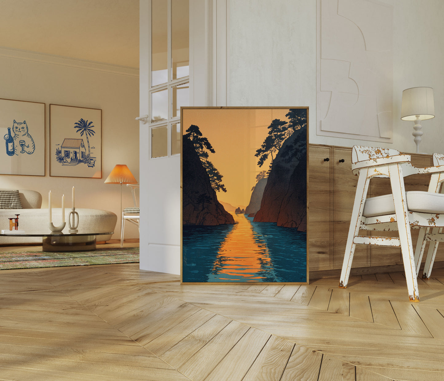 Poster del Passaggio del Fiordo del Tramonto Dorato