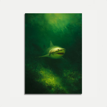 Plakat med Stor Hvid Hai Under Vandet