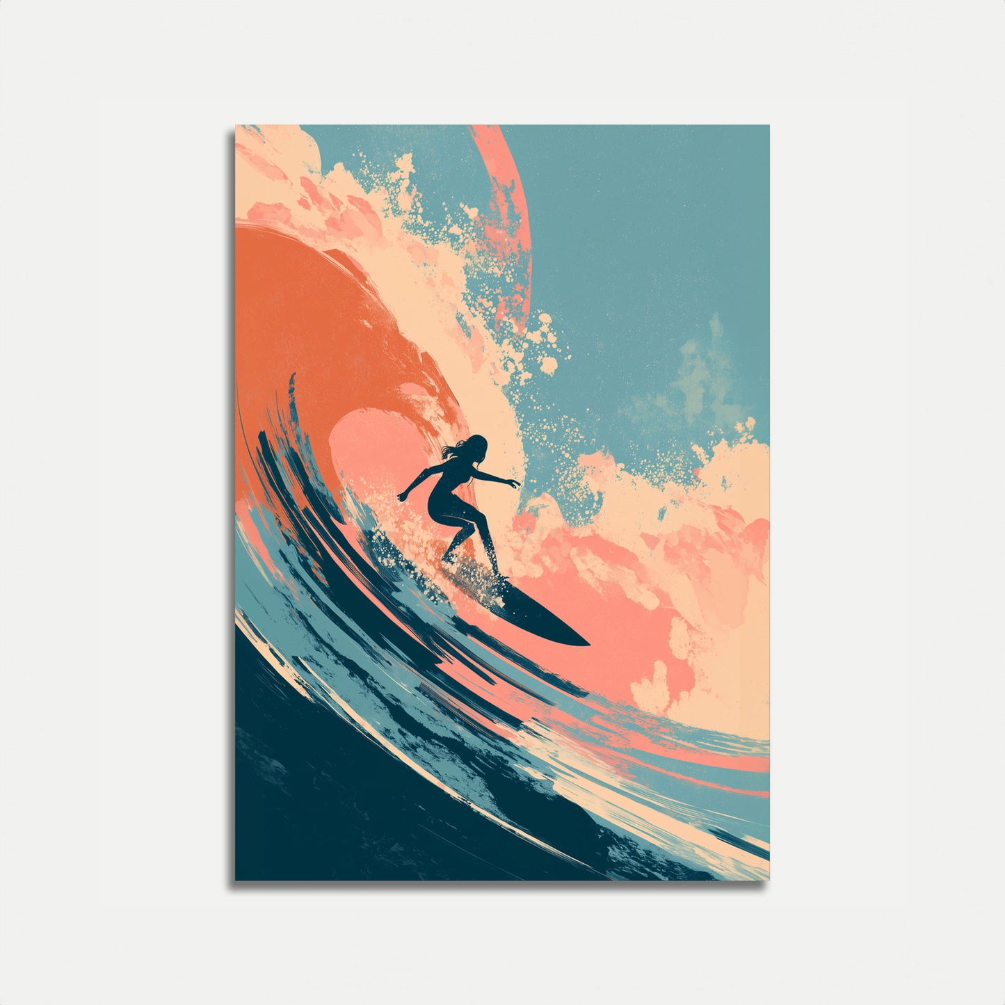 Sunset Wave Surfing Poster