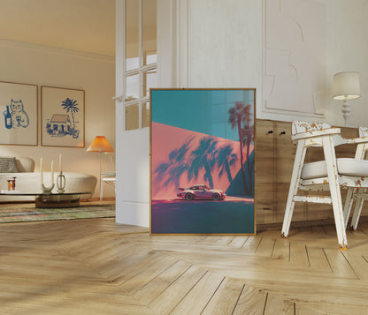 Sunset Palm Porsche Classic Poster