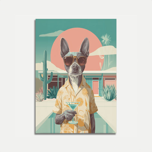 Cool Dog Poolside Poster