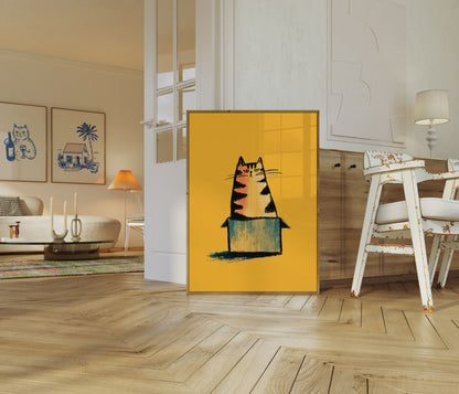 Lächelnde Katze in Box Poster