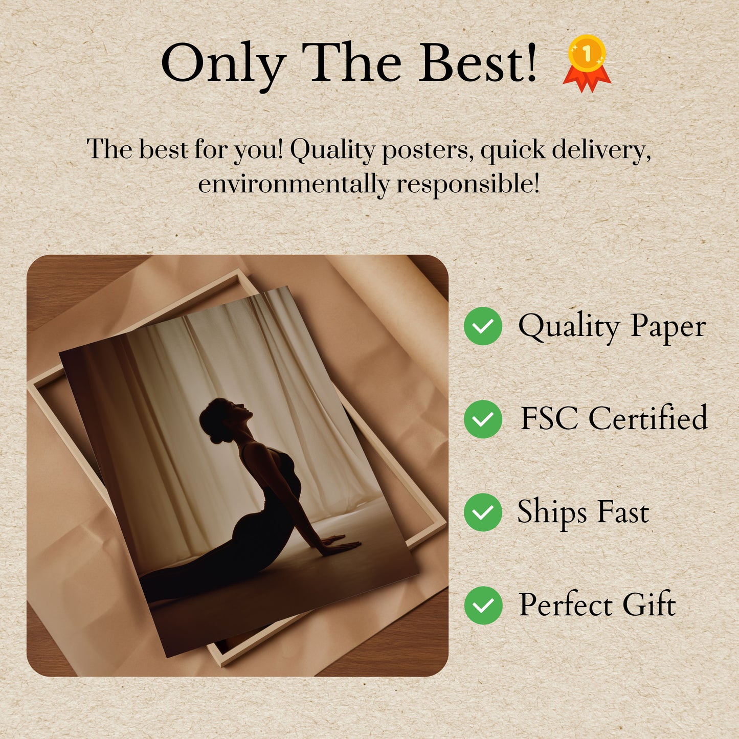 Affiche silhouette de yoga gracieuse