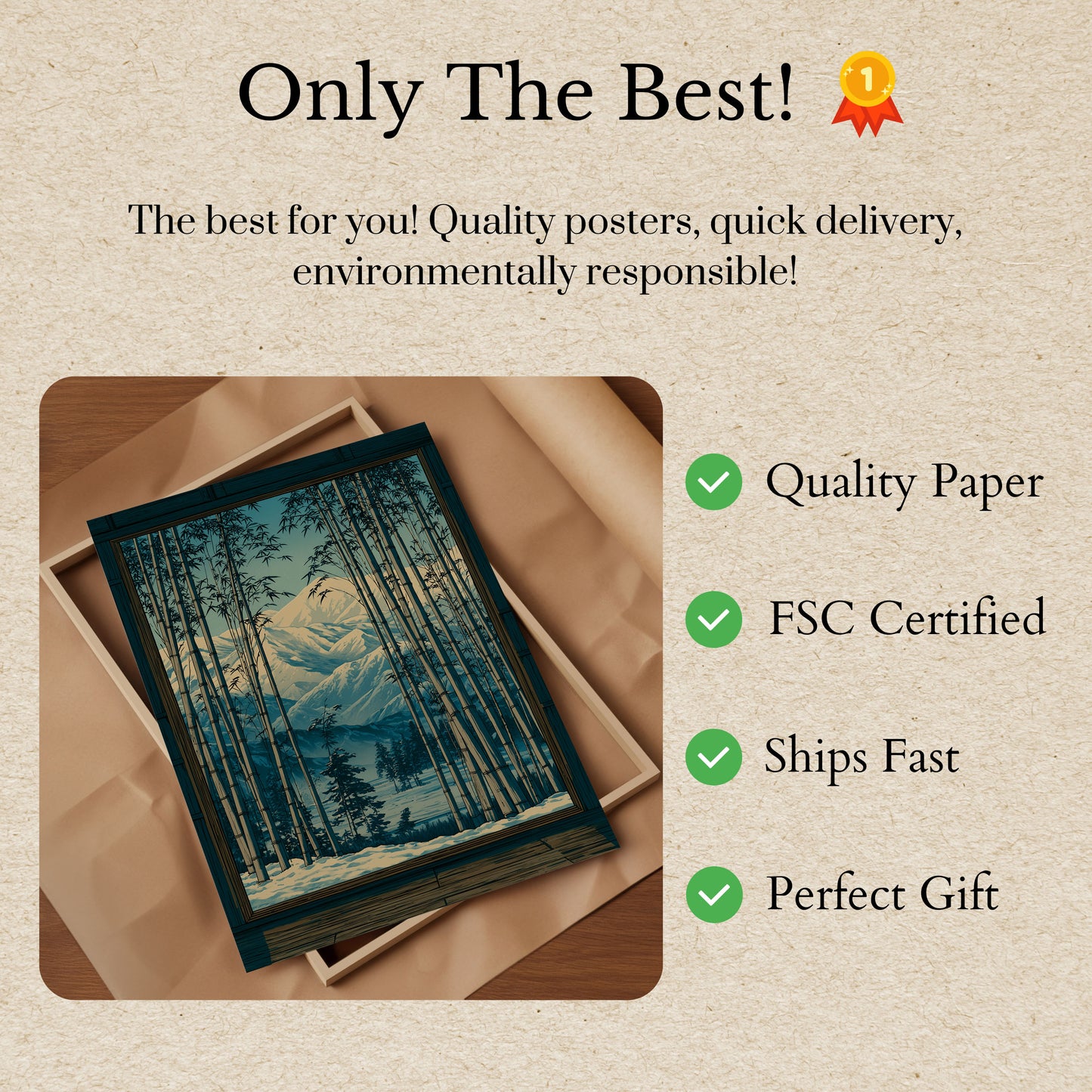 Bamboo Forest Mountain Vista Poster