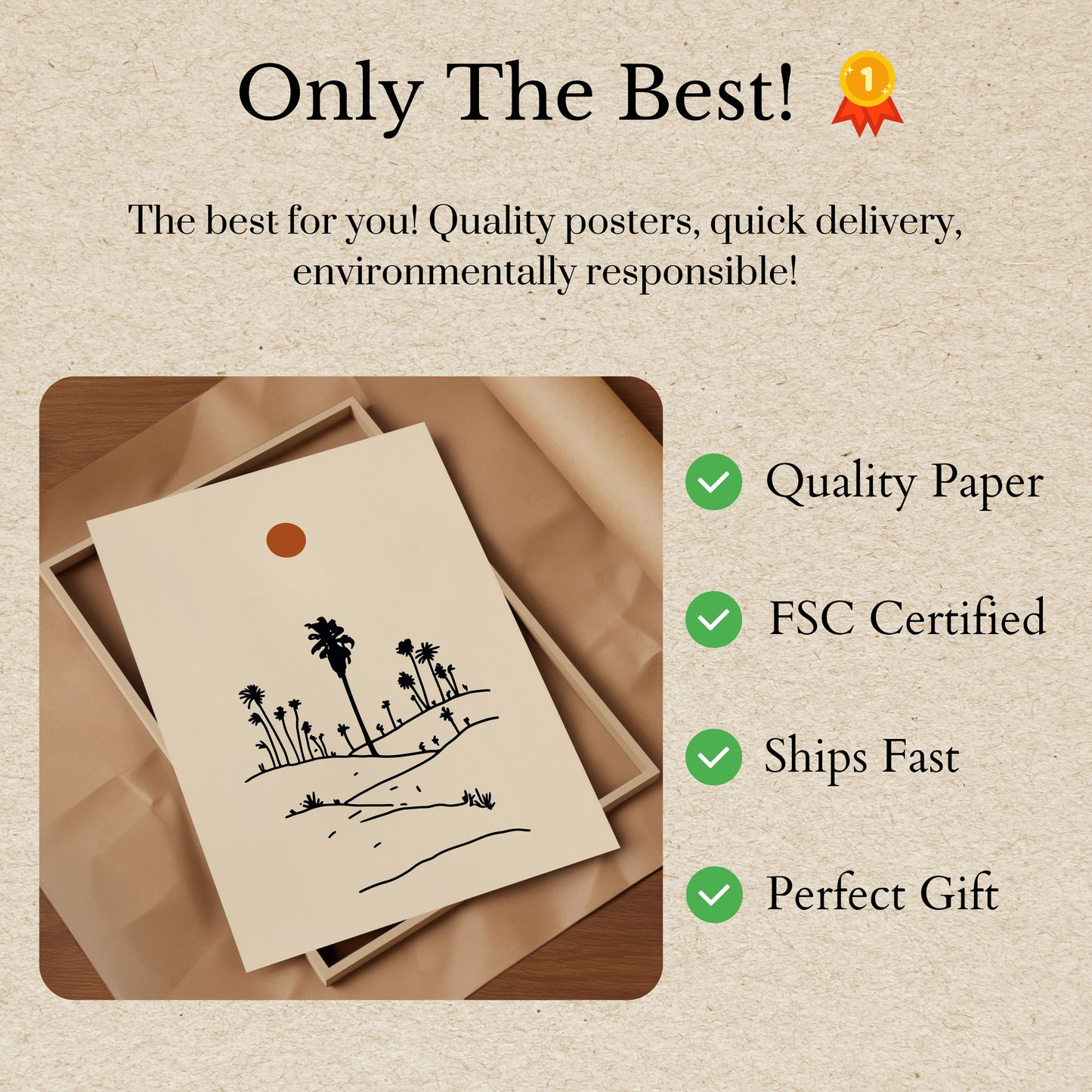 Desert Palms Under Sun Poster