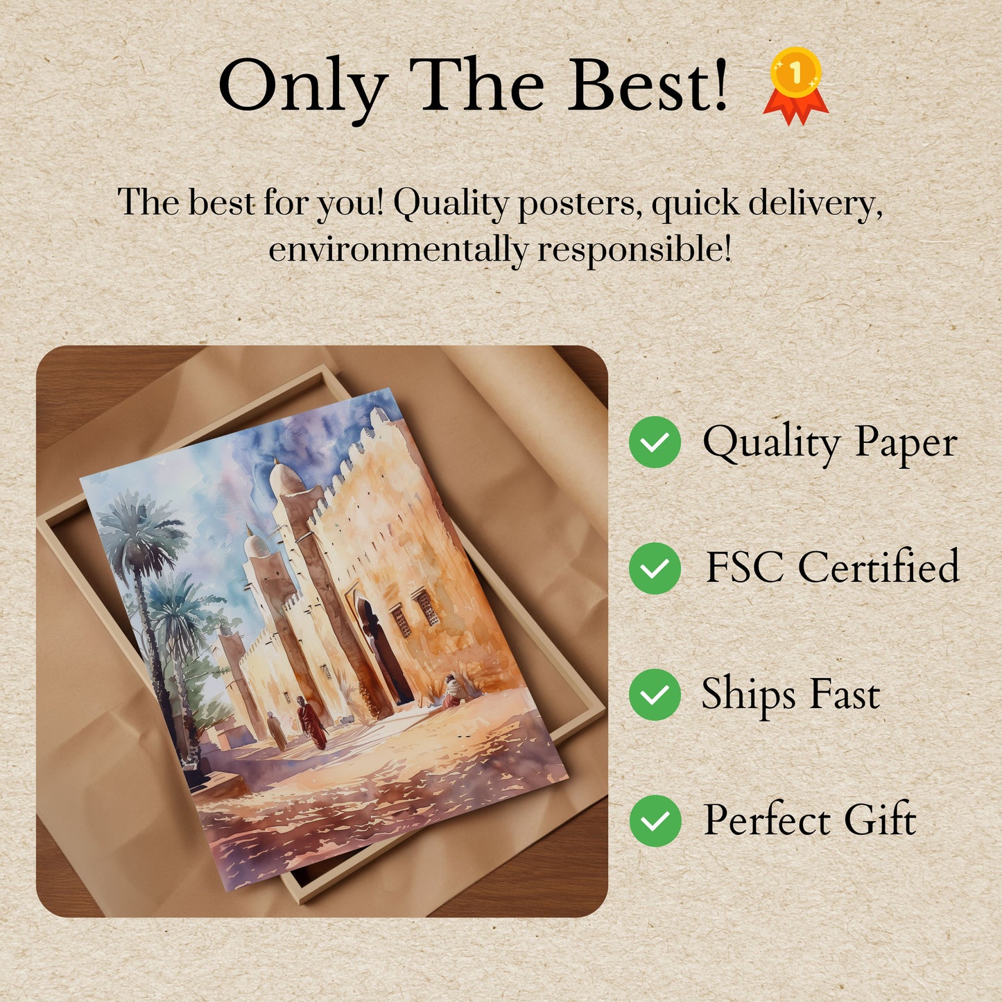 Desert Citadel Street Scene Poster