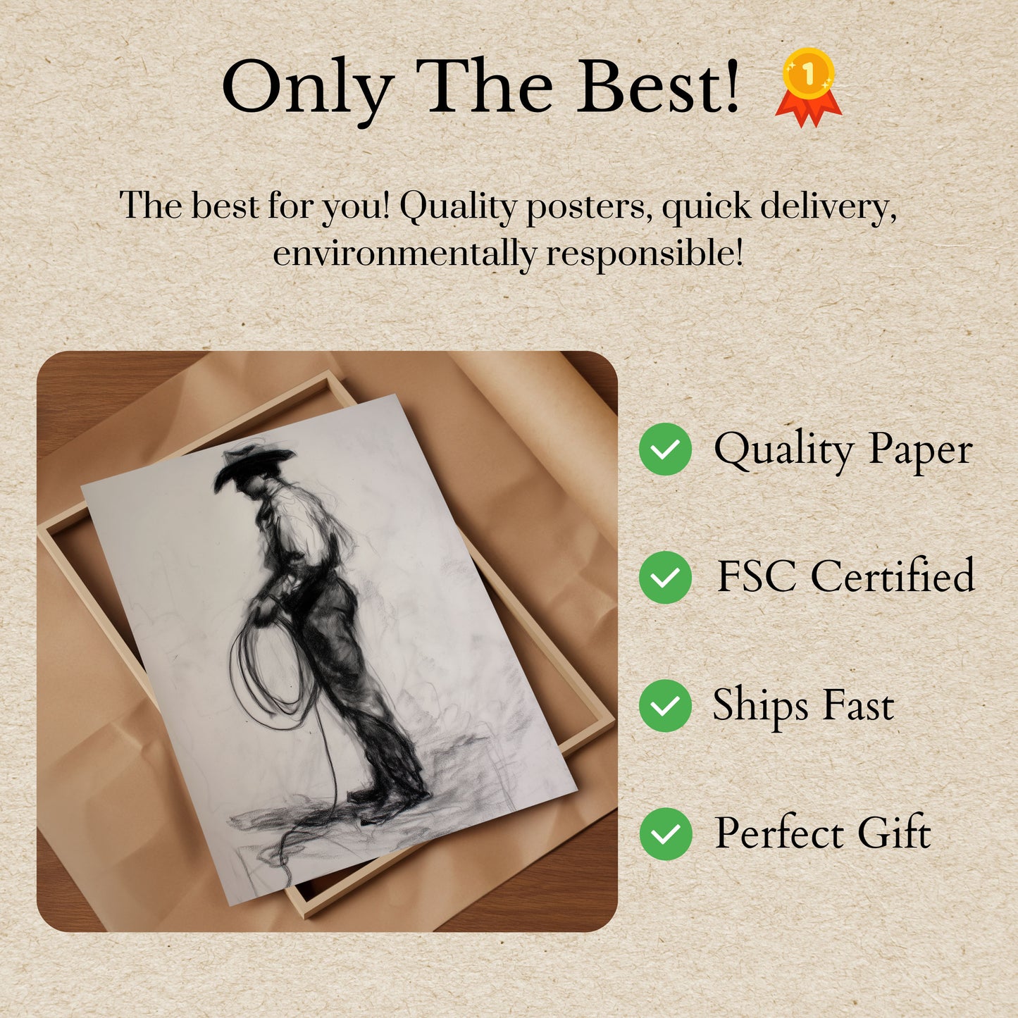 Einsamer Cowboy Skizze Poster