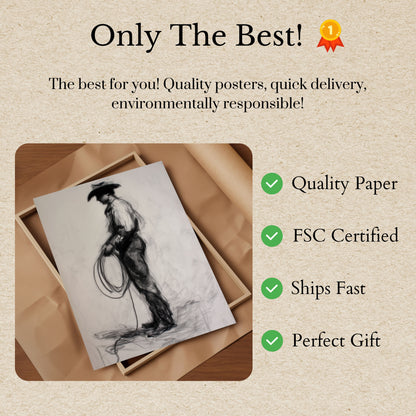 Einsamer Cowboy Skizze Poster