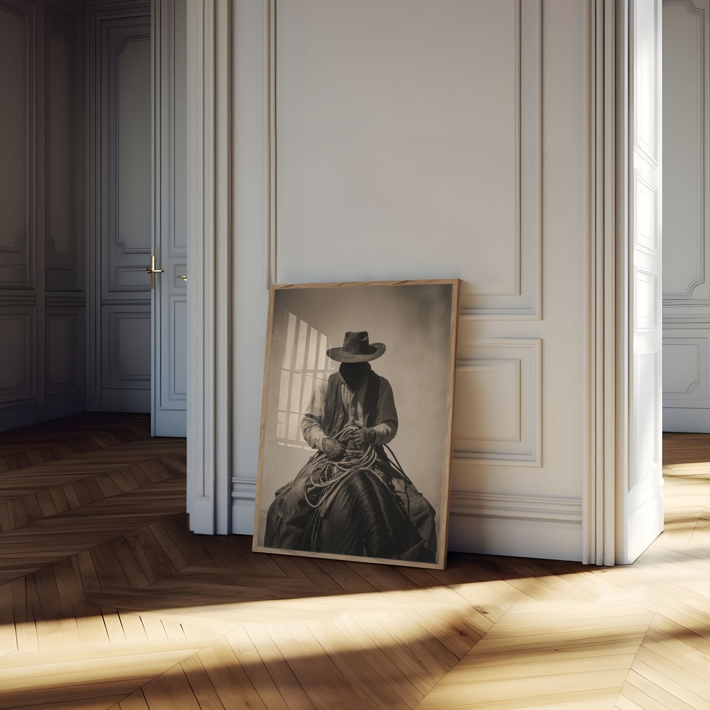 Lone Cowboy Riding Poster