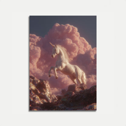 Poster dell'Unicorno Mistico che Sorge
