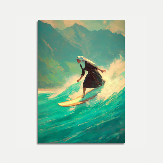 Holy Surf Rider Mountain Wave Poster