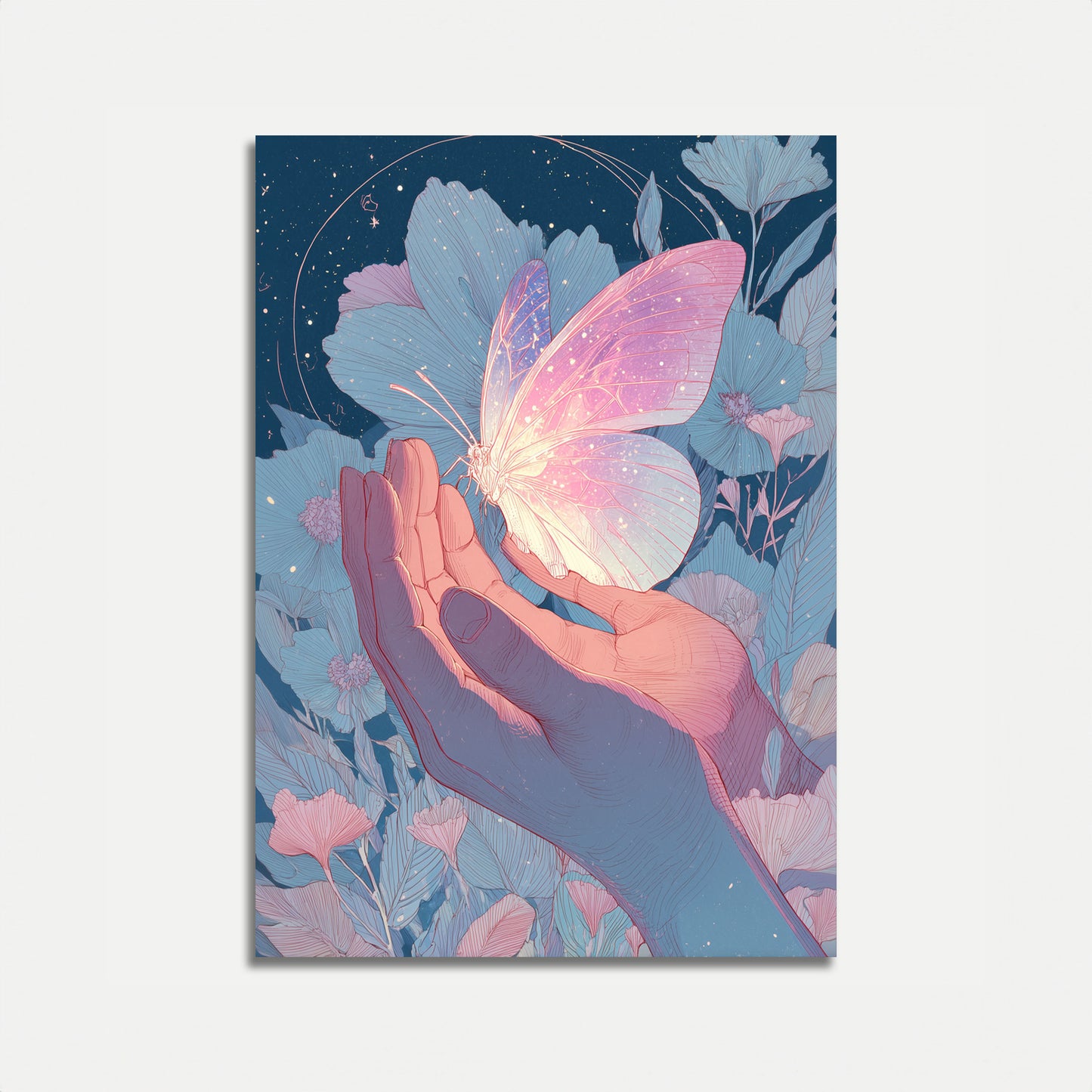 Póster del encanto de la mariposa etérea