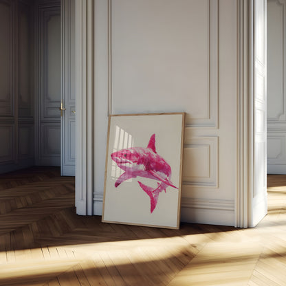 Pink Shark Marine Art Poster