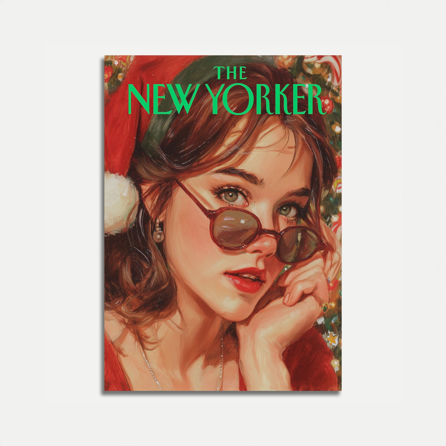 Festive Vintage New Yorker Poster