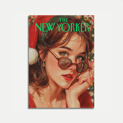 Festive Vintage New Yorker Poster