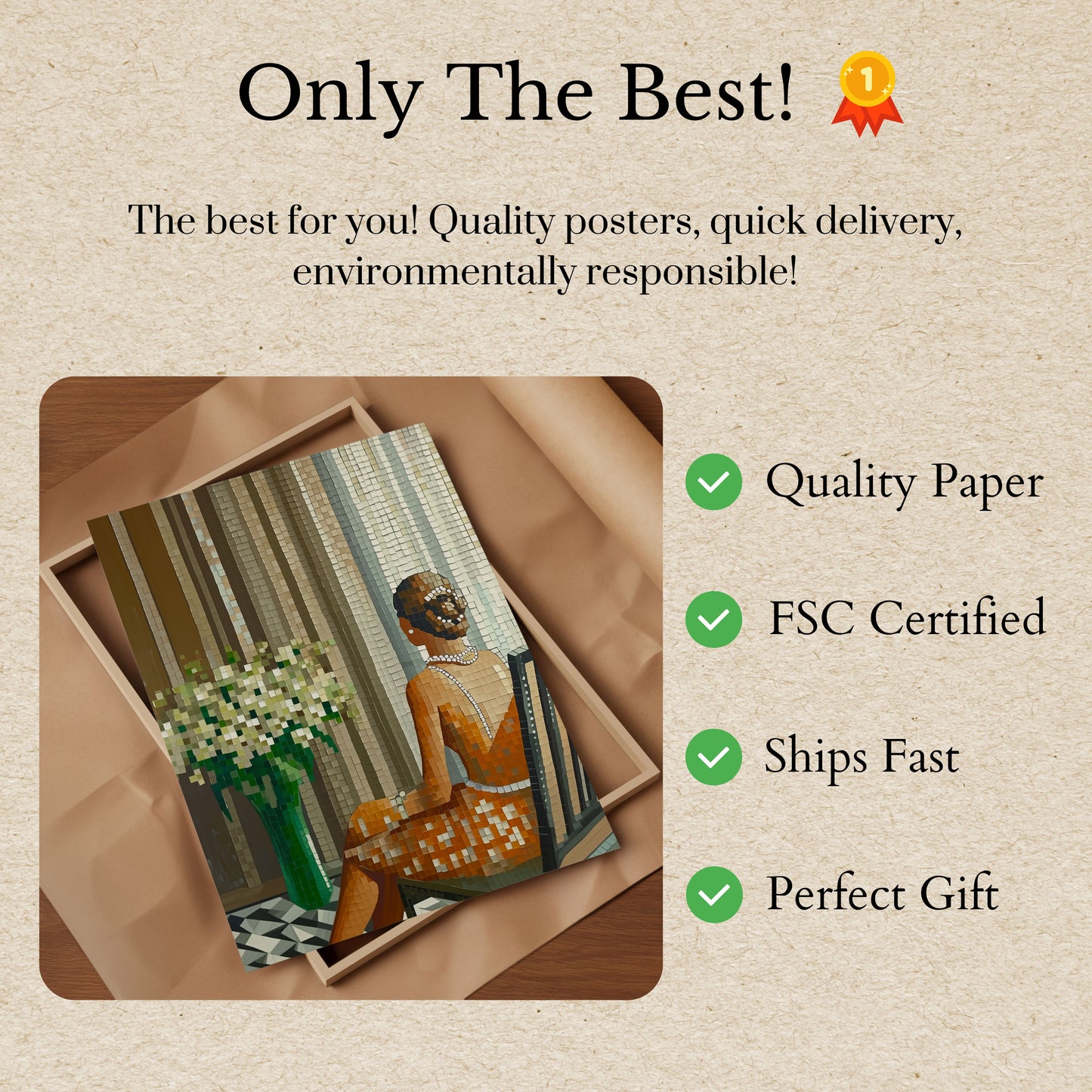 Mosaic Moments Vintage Elegance Poster