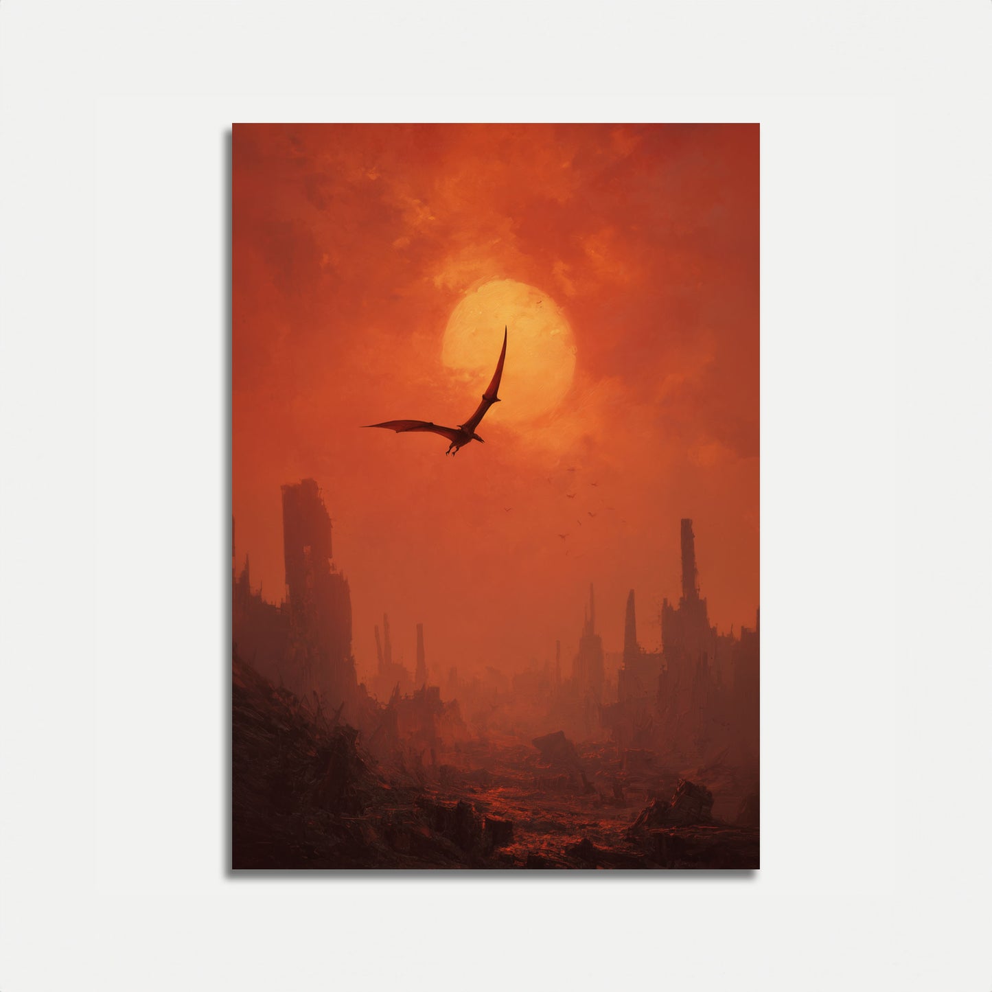 Prehistoric Sunset Apocalypse Poster