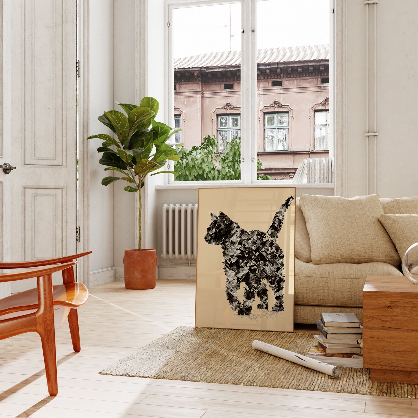 Llama Maze Pattern Poster