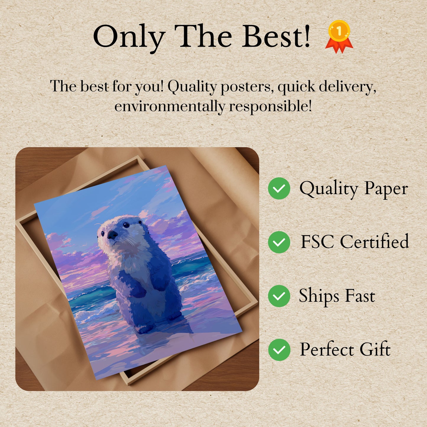 Utter i havsvågor affisch