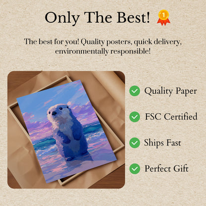 Utter i havsvågor affisch