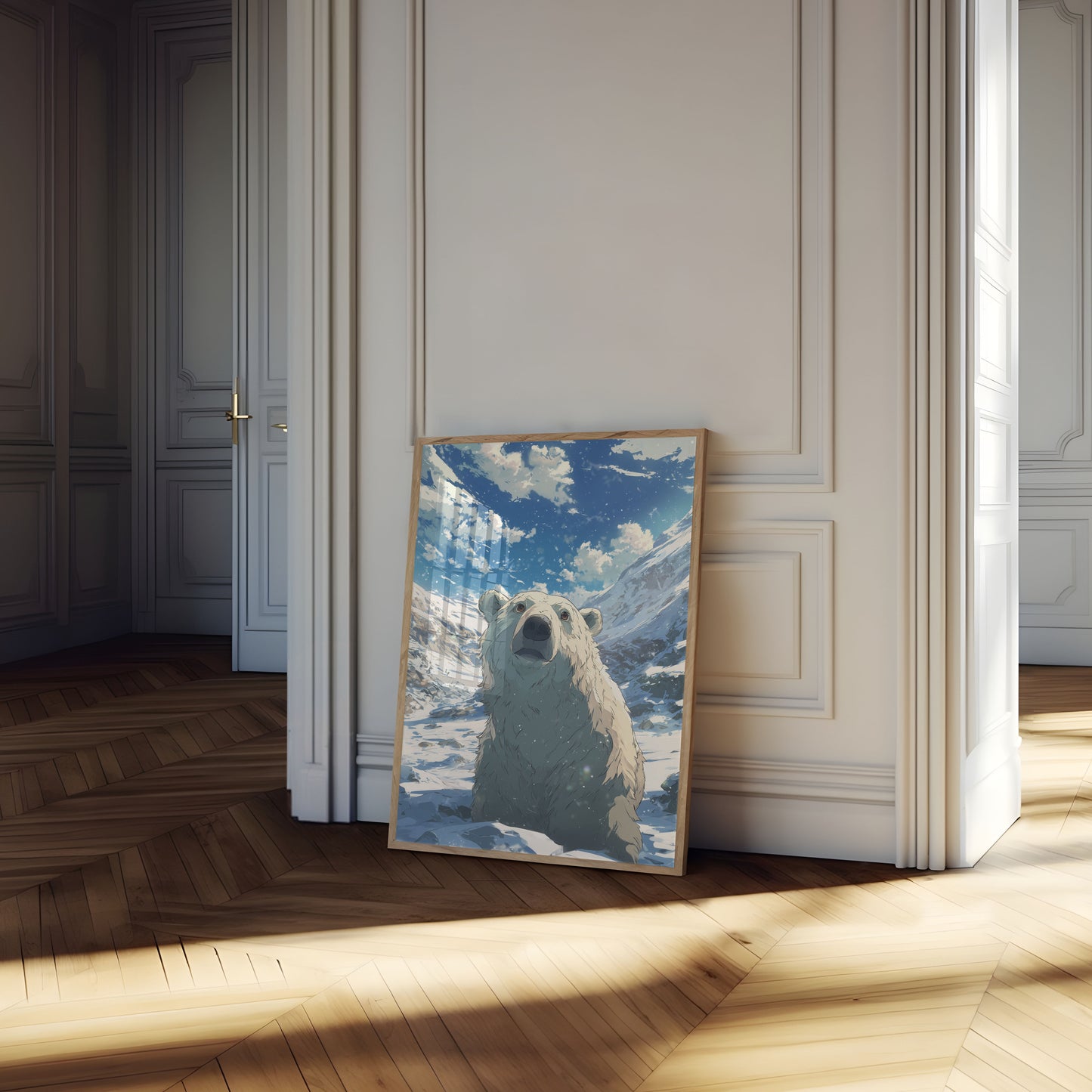Majestic Polar Bear Snow Poster